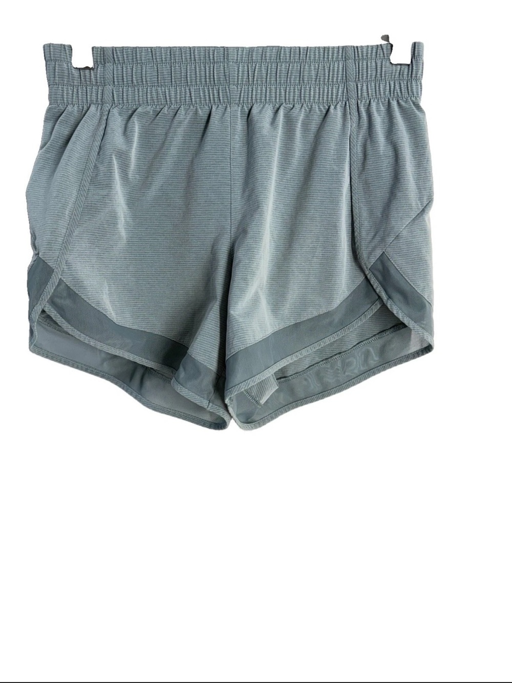 Athleta Green Stripe Mesh Racer Run Shorts Size XXS